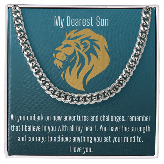 My Dearest Son (Blue) | Cuban Link Chain